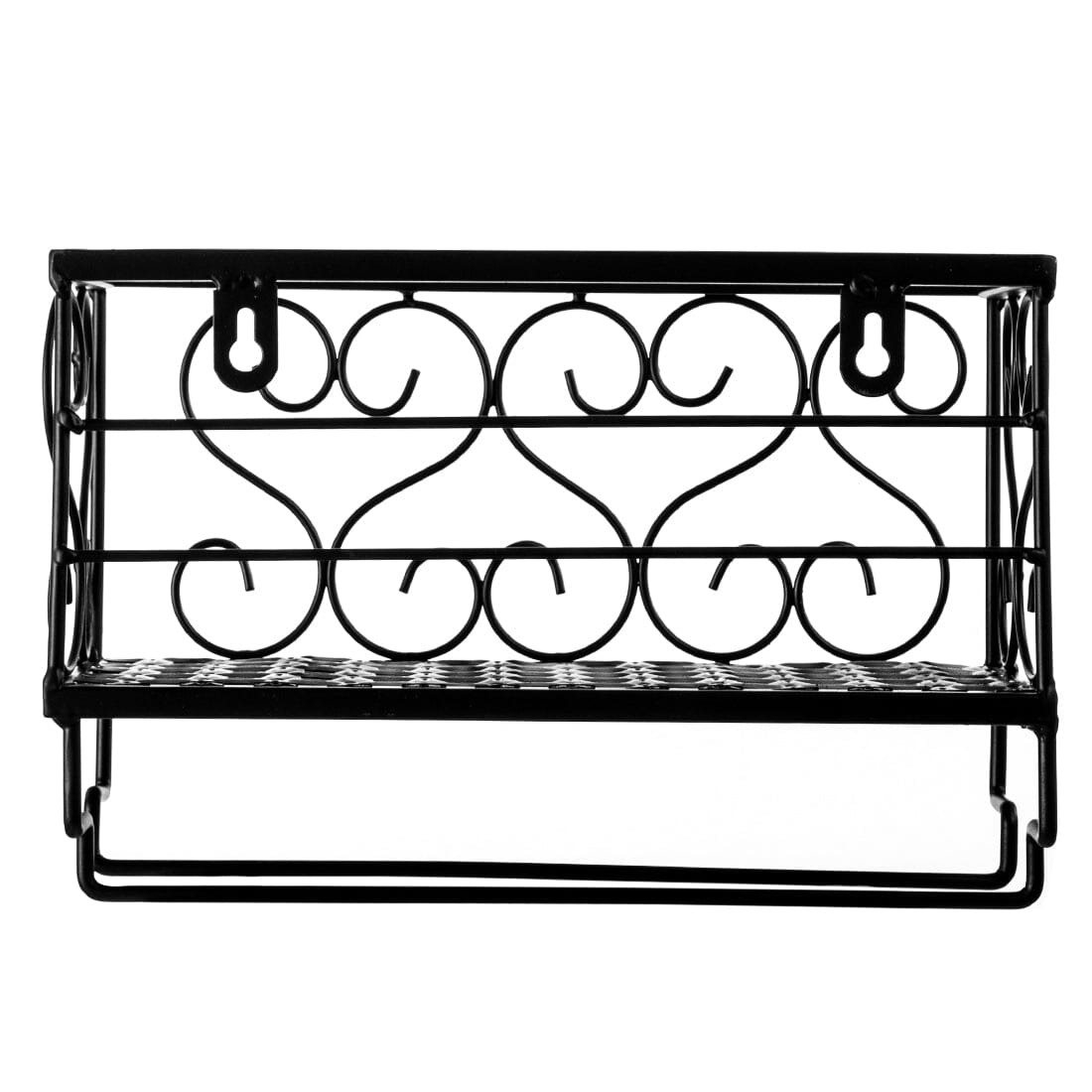 Black European Style Wall Mounted Wine And Glass Rack Living and Home 