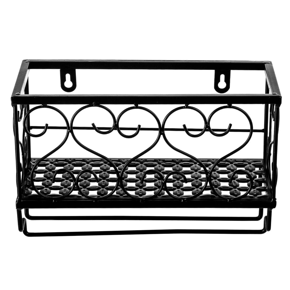 Black European Style Wall Mounted Wine And Glass Rack Living and Home 