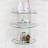 Bathroom Glass Corner Shelf Wall Mounted Shower Caddies Living and Home 