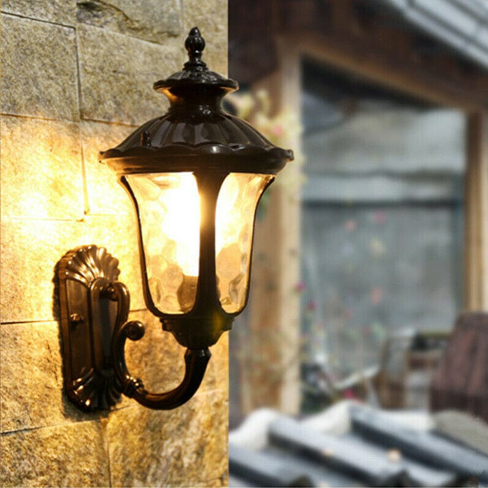 Traditional Textured Black Outdoor Wall Lantern Living and Home 