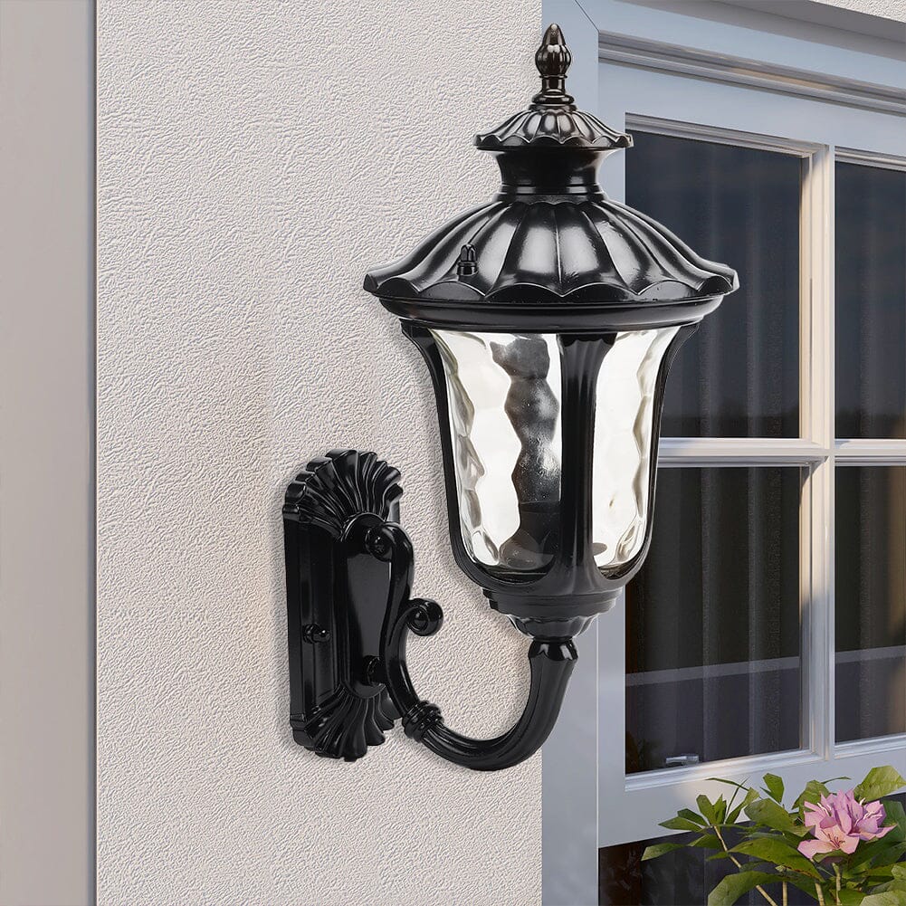 Traditional Textured Black Outdoor Wall Lantern Living and Home 