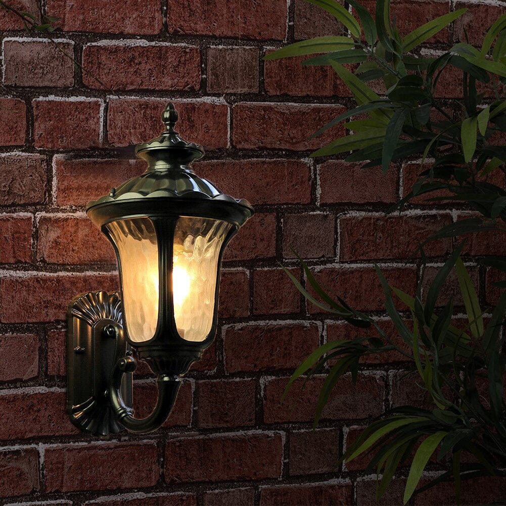 Traditional Textured Black Outdoor Wall Lantern Living and Home 