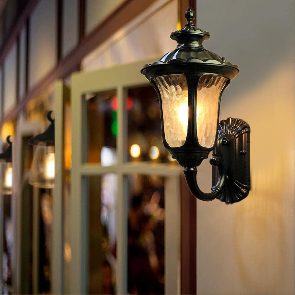 Traditional Textured Black Outdoor Wall Lantern Living and Home 