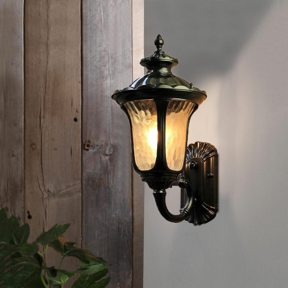 Traditional Textured Black Outdoor Wall Lantern Living and Home 