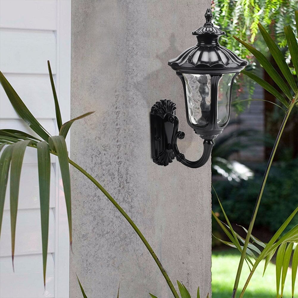 Traditional Textured Black Outdoor Wall Lantern Living and Home 