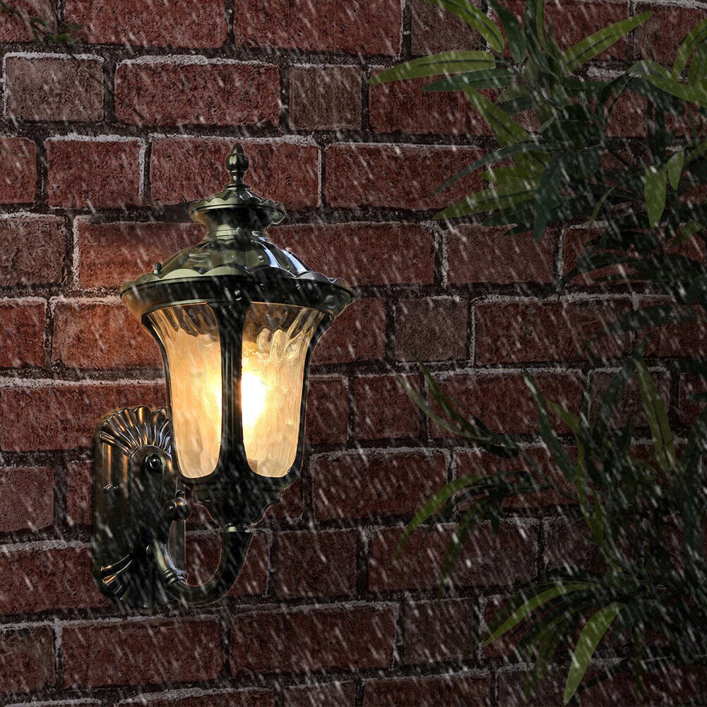Traditional Textured Black Outdoor Wall Lantern Living and Home 
