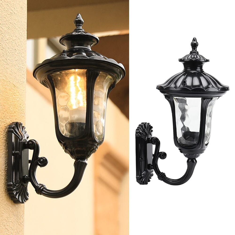 Traditional Textured Black Outdoor Wall Lantern Living and Home 