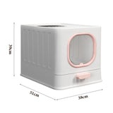 Enclosed Folding Cat Litter Box Toilet with Scoop Living and Home 
