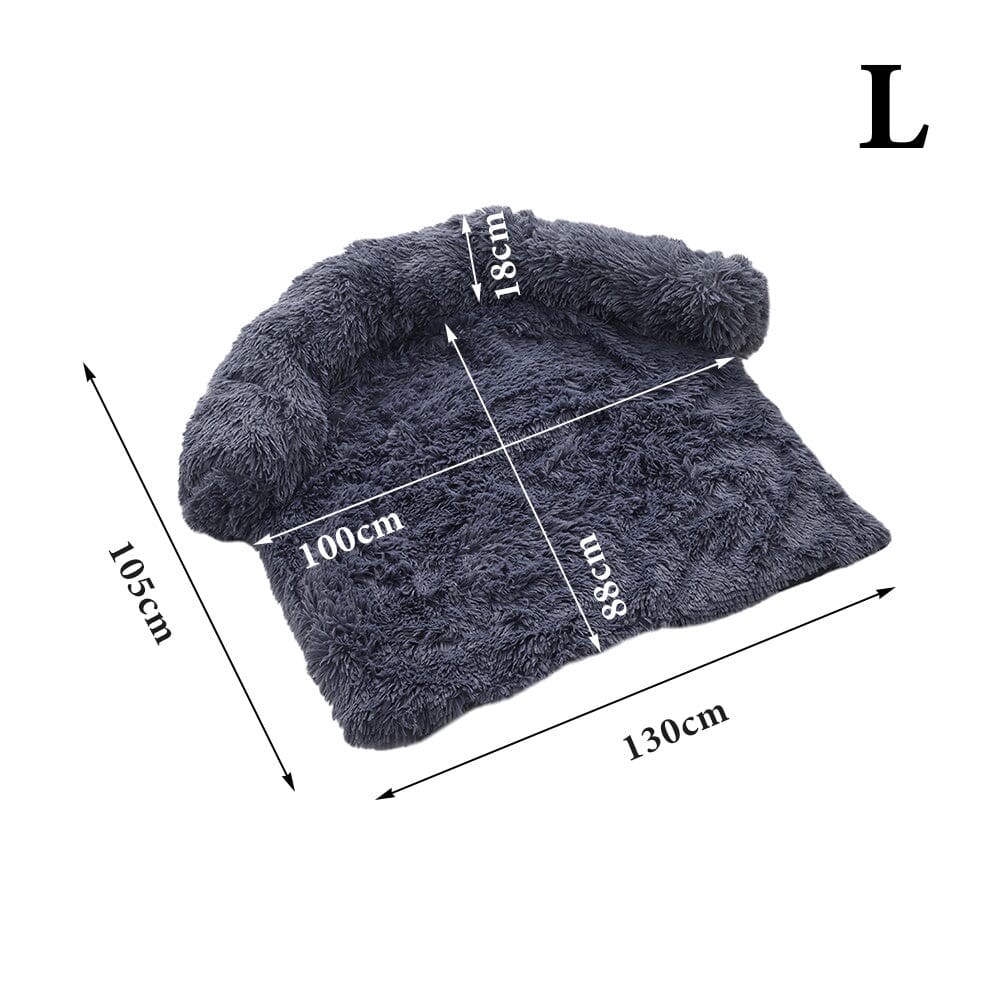 Plush Detachable Sofa Dog Bed - Cozy Winter Pet Mattress in Deep Grey (Large) Living and Home 