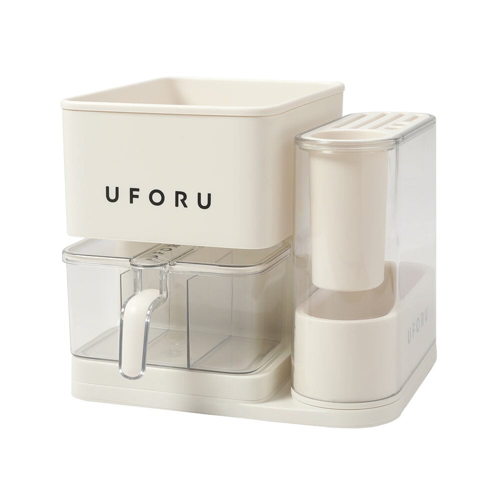 Cream White Kitchen Organizer Set Utensil Condiment Knife Storage Living and Home 