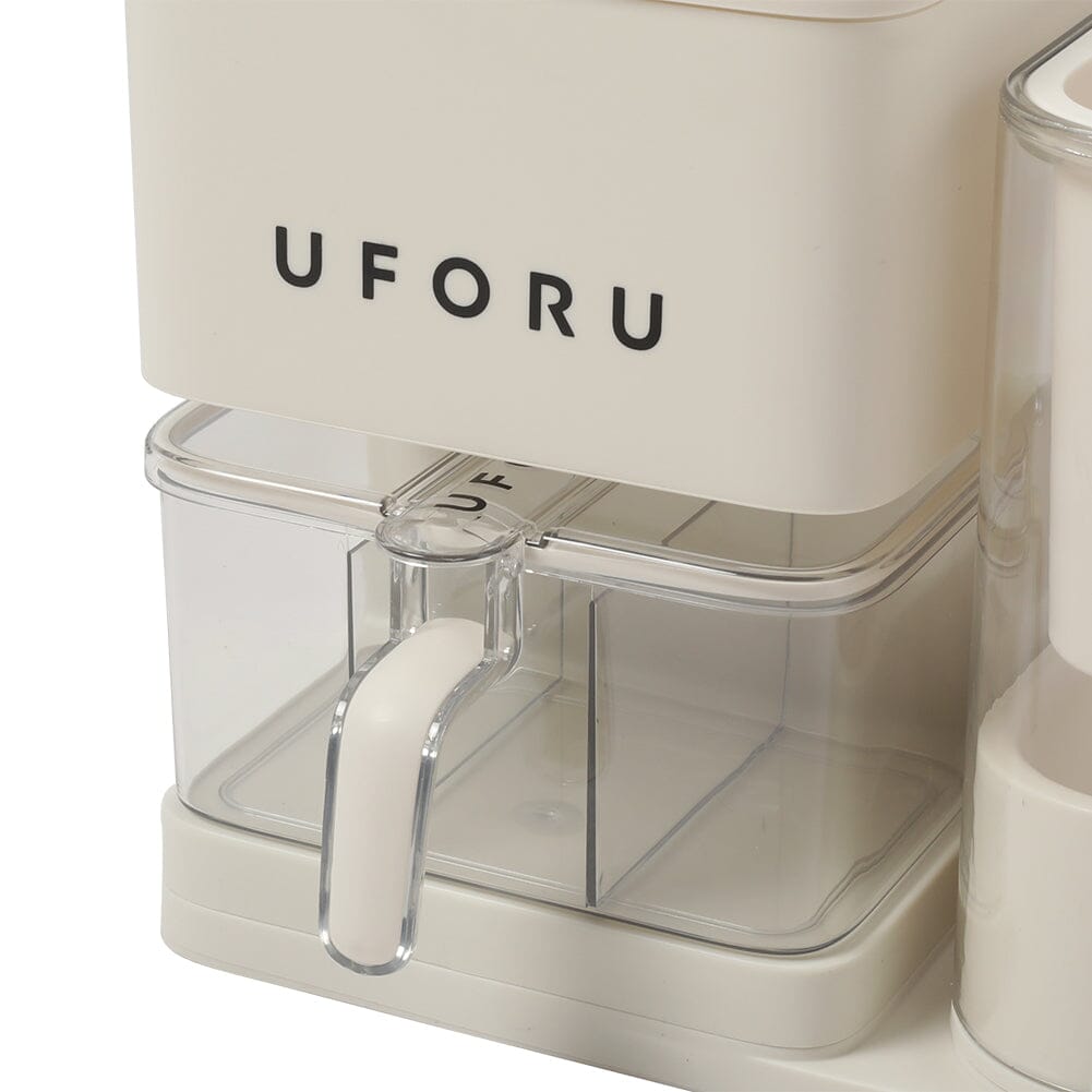 Cream White Kitchen Organizer Set Utensil Condiment Knife Storage Living and Home 