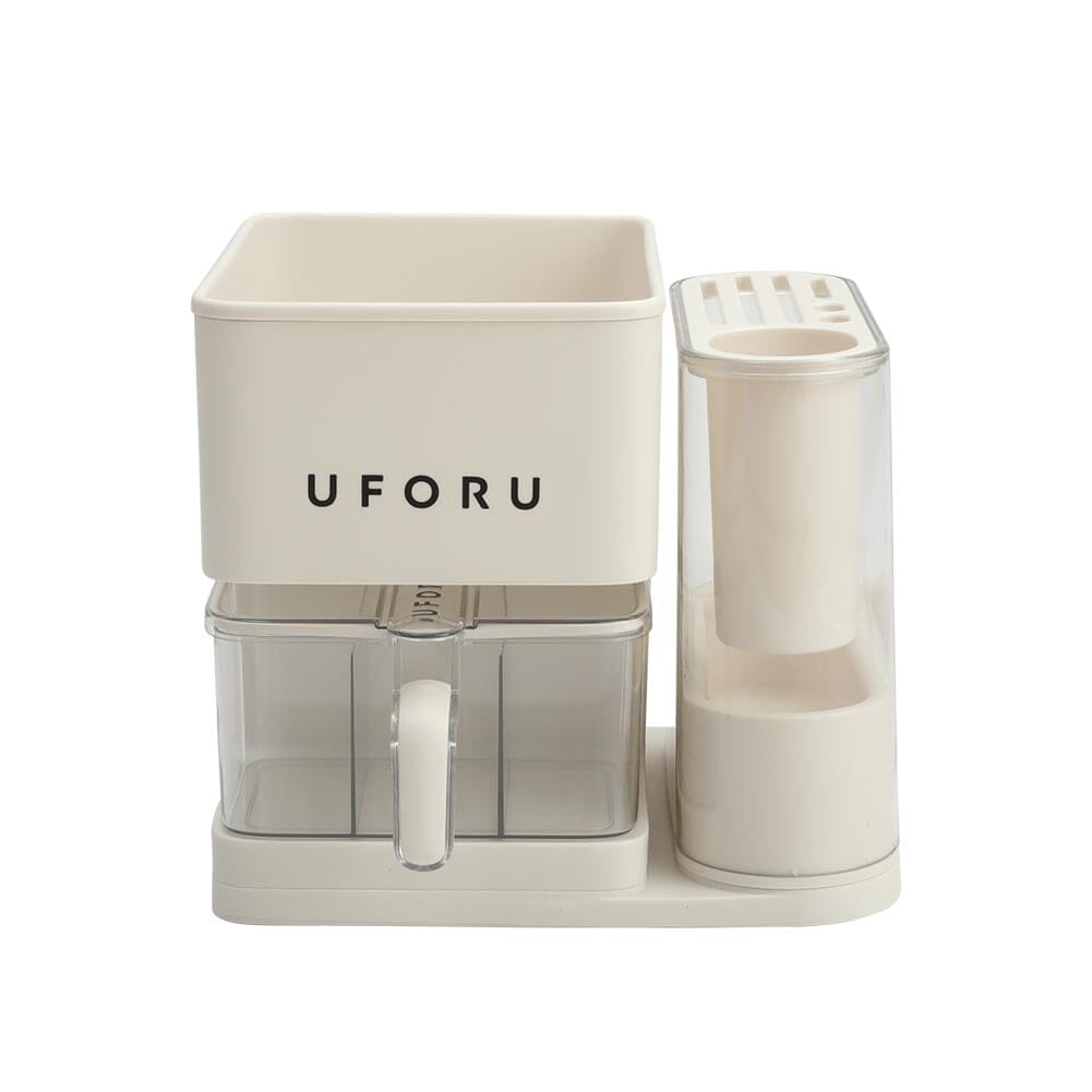 Cream White Kitchen Organizer Set Utensil Condiment Knife Storage Living and Home 