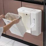White 5 Compartments Hang Trash with Kitchen Paper Drawer