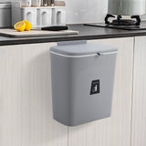 Practical 9L Trash Can with Ring - Simplify Your Waste Management Kitchen Waste Bins Living and Home Grey 