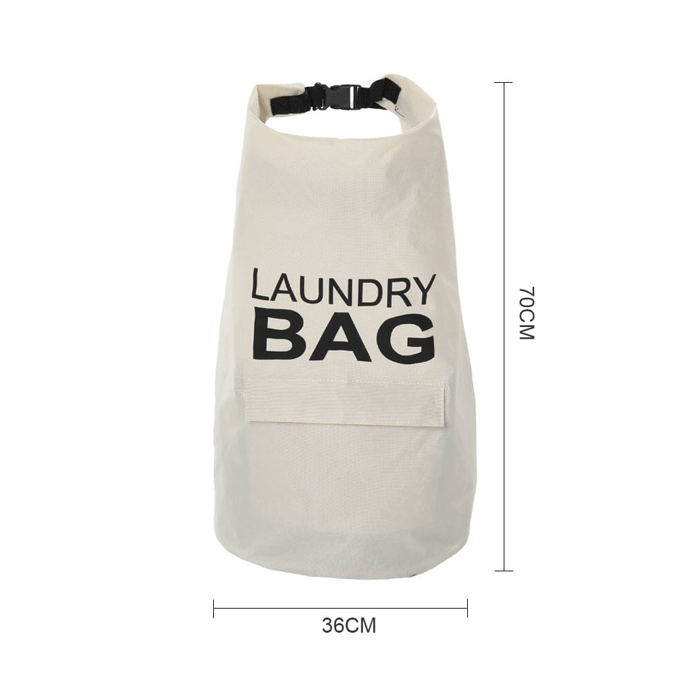 Off White Foldable Laundry Bag Oxford Cloth PE Coating Living and Home 