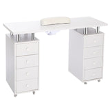 3ft Wide White Movable Manicure Table Nail Station with Dust Collector Dressing Tables Living and Home 