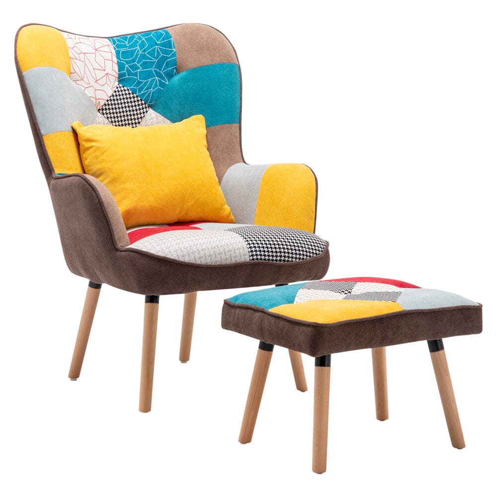 Wingback chair with footrest discount