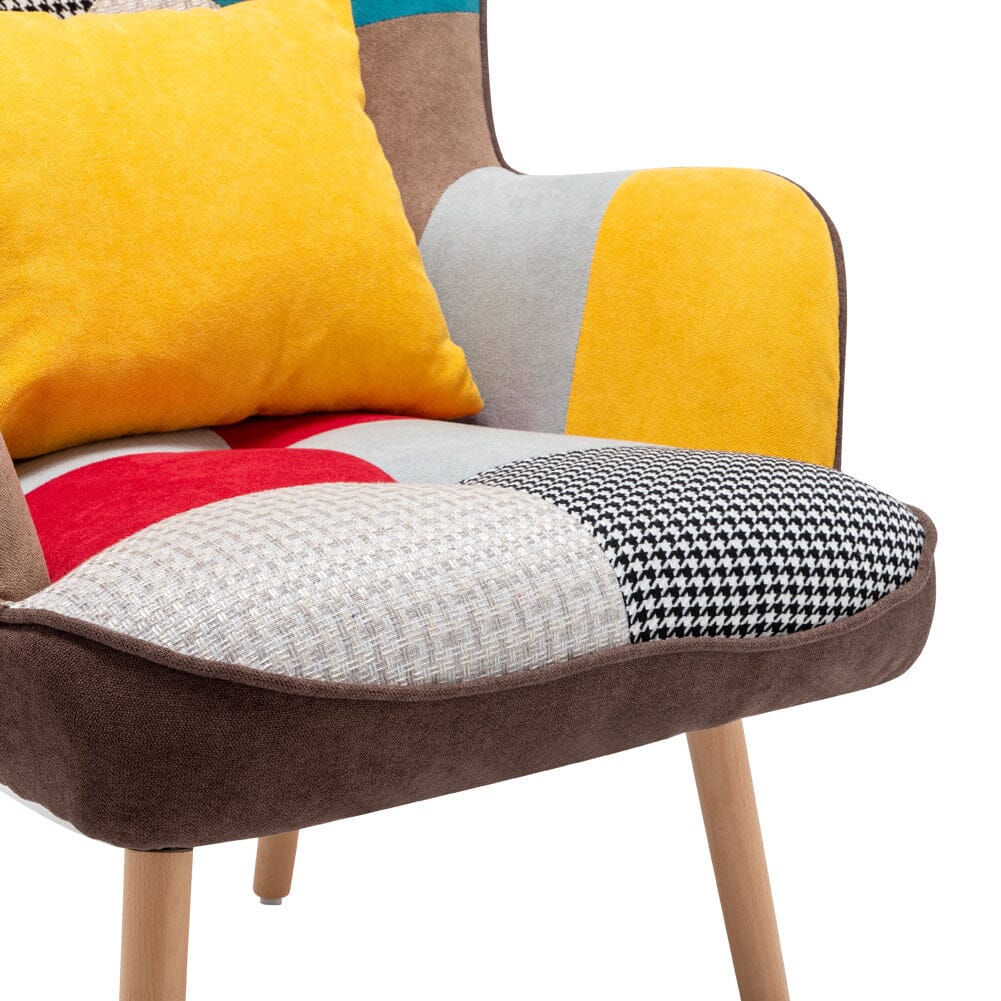 Patchwork wingback chair deals