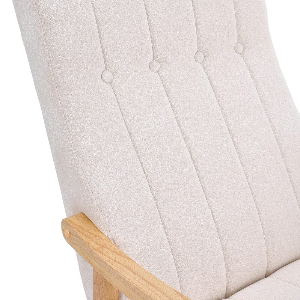 Solid Wood Rocking Chair with Velvet Upholstered Rocking Chairs Living and Home 
