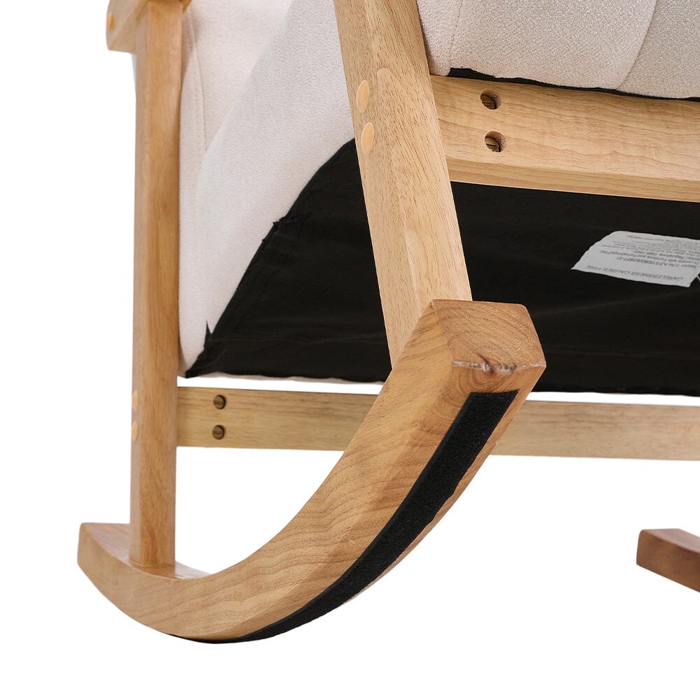 Solid Wood Rocking Chair with Velvet Upholstered – Living and Home