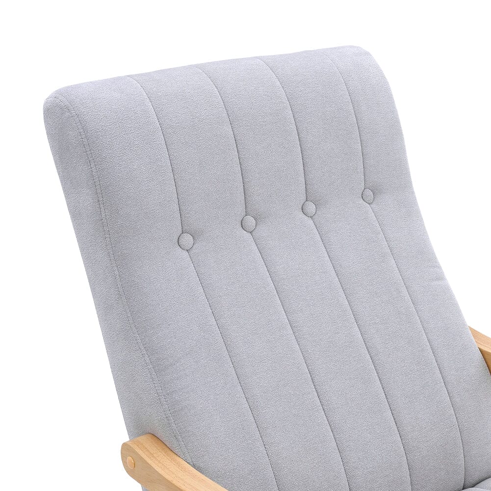 Solid Wood Rocking Chair with Velvet Upholstered Rocking Chairs Living and Home 