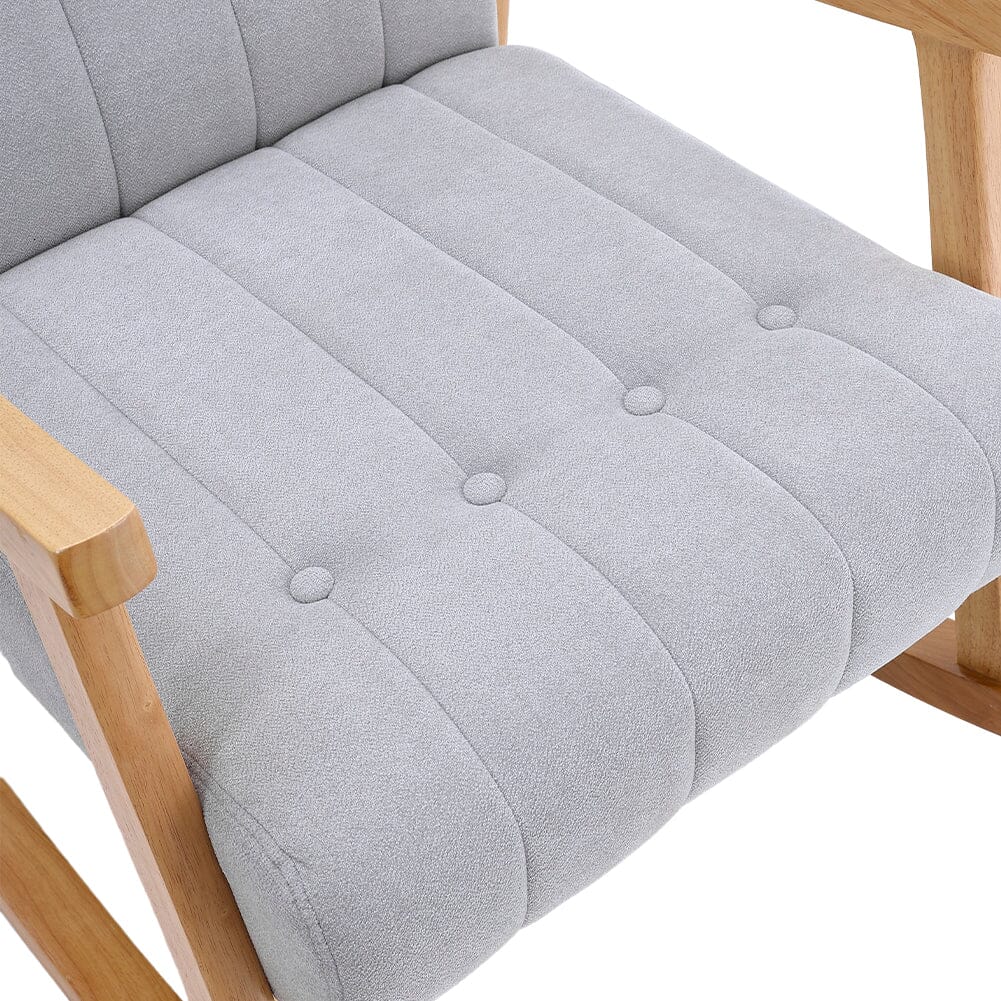 Solid Wood Rocking Chair with Velvet Upholstered Rocking Chairs Living and Home 