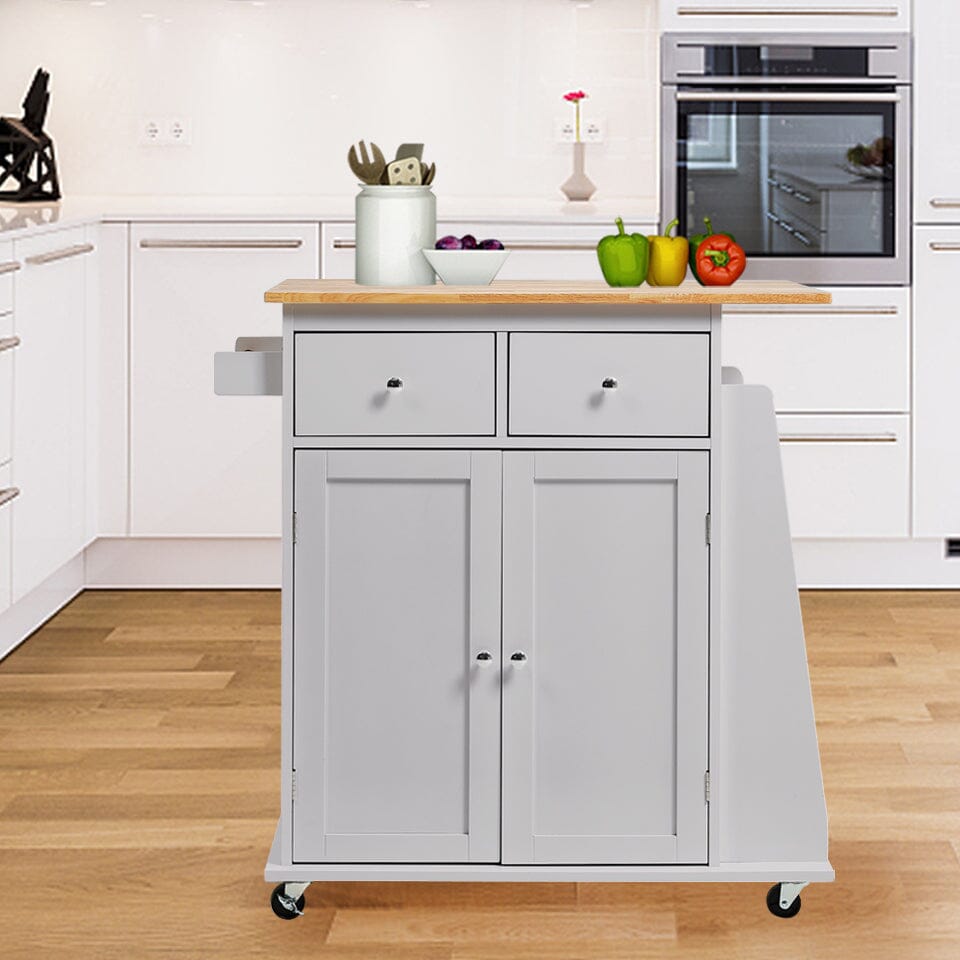 89cm H Grey Modern Kitchen Trolley Living and Home