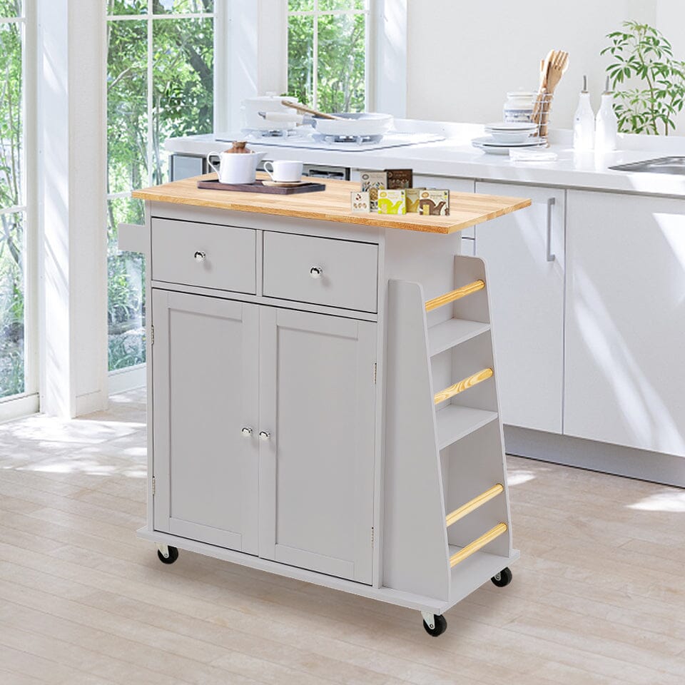 89cm H Grey Modern Kitchen Trolley Living and Home