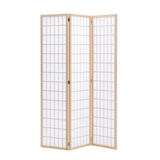 3/4 Panel Solid Wood Folding Room Divider Screen Stylish and Functional Partition Room Dividers Living and Home Natural 3 Panel -H180*L130CM 