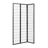 3/4 Panel Solid Wood Folding Room Divider Screen Stylish and Functional Partition Room Dividers Living and Home Black 3 Panel -H180*L130CM 