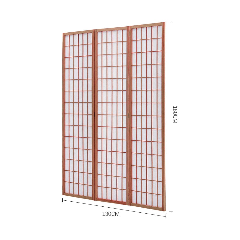 3-Panel Solid Wood Folding Room Divider Screen Coffee Living and Home 