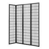 3/4 Panel Solid Wood Folding Room Divider Screen Stylish and Functional Partition Room Dividers Living and Home Black 4 Panel -H180*L180CM 