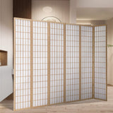 6-Panel Solid Wood Folding Room Divider Screen Natural Room Dividers Living and Home 