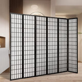 6-Panel Solid Wood Folding Room Divider Screen Natural Room Dividers Living and Home 