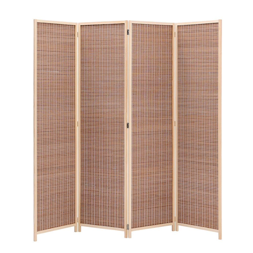 2 Style Bamboo Woven 4-Panel Folding Room Divider Room Dividers Living and Home 