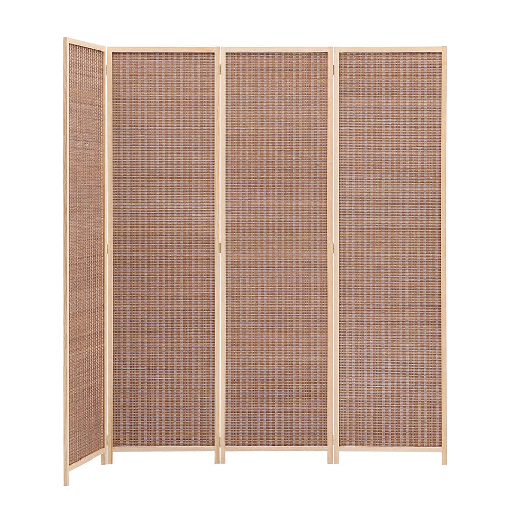 2 Style Bamboo Woven 4-Panel Folding Room Divider Room Dividers Living and Home 