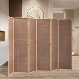 Brown Bamboo Woven 6-Panel Folding Room Divider Room Dividers Living and Home 