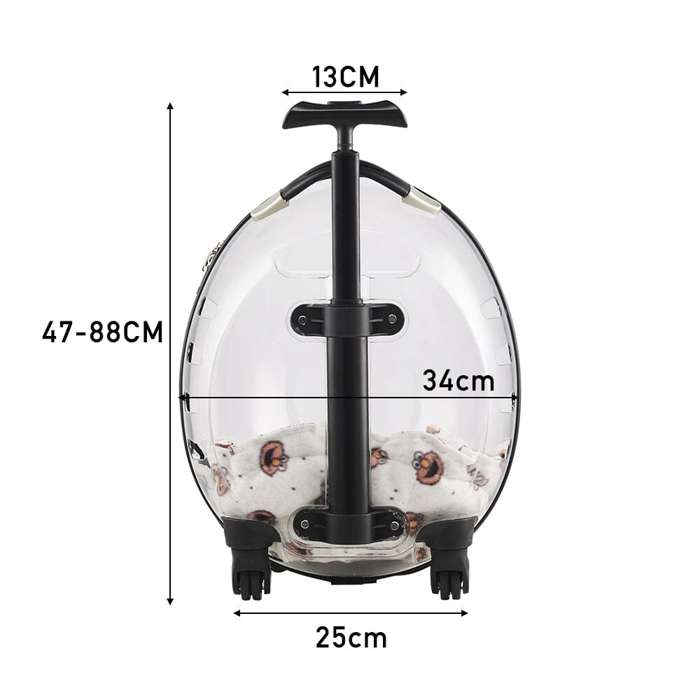 Transparent White Pet Travel Trolley Suitcase Living and Home 