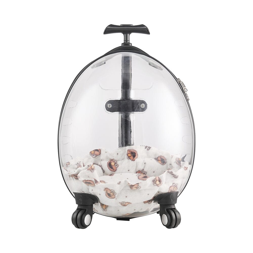 Transparent White Pet Travel Trolley Suitcase Living and Home 