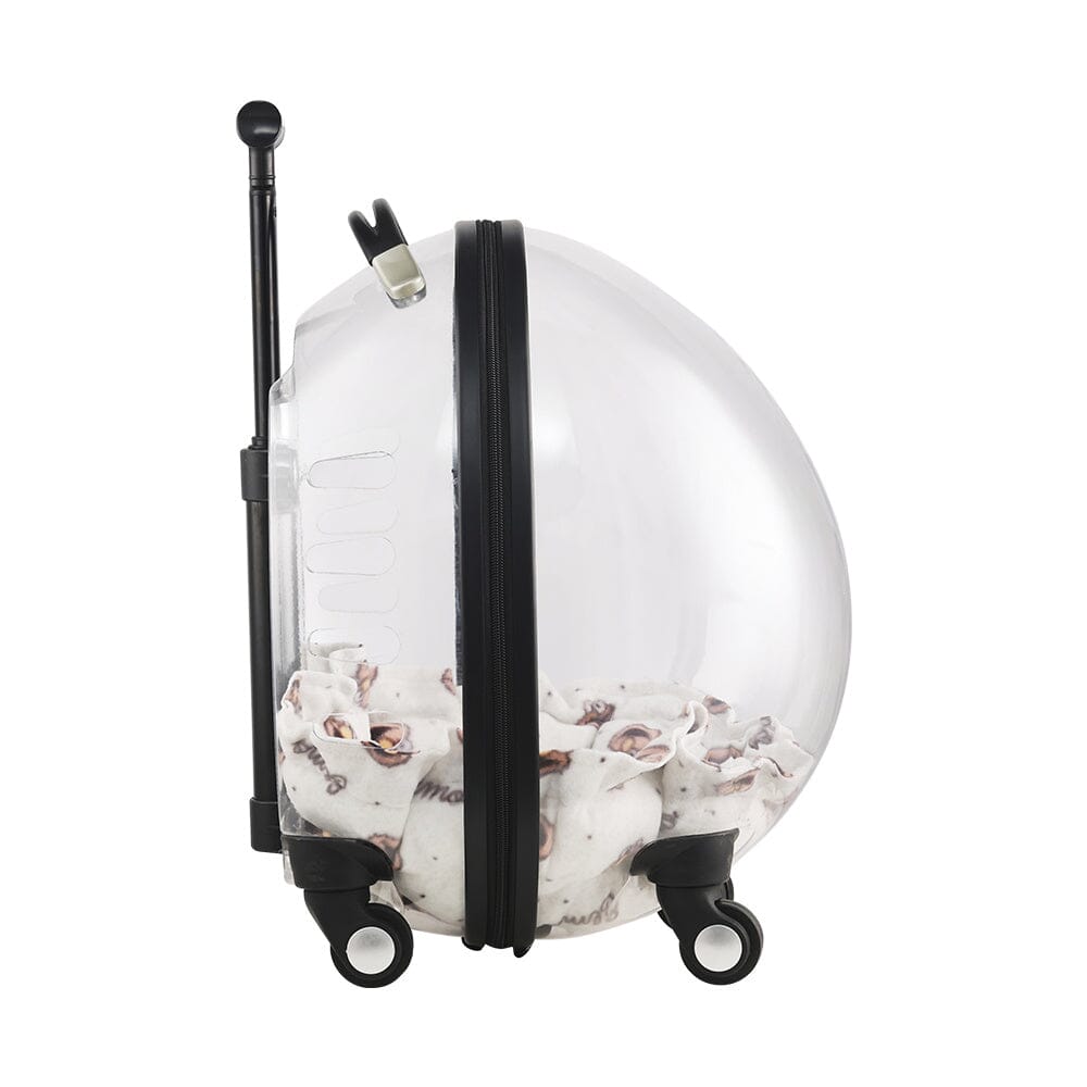 Transparent White Pet Travel Trolley Suitcase Living and Home 
