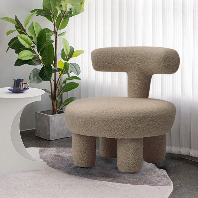 Khaki T-Shaped Children’s Sofa with Teddy Fleece Upholstery Living and Home 