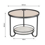 2 Tier Round Glass and Slate Coffee Table Coffee Tables Living and Home 