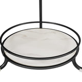 2 Tier Round Glass and Slate Coffee Table Coffee Tables Living and Home 