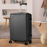 20/24/28 Inch Lightweight Hardside Slash Texture Travel Suitcase with Spinner Wheels Travel Suitcases Living and Home Black 24 inch 