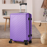20/24/28 Inch Lightweight Hardside Slash Texture Travel Suitcase with Spinner Wheels Travel Suitcases Living and Home Purple 24 inch 