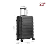 24 Inch Black/Blue/Grey Rolling Hardshell Luggage Travel Suitcase Travel Suitcases Living and Home 