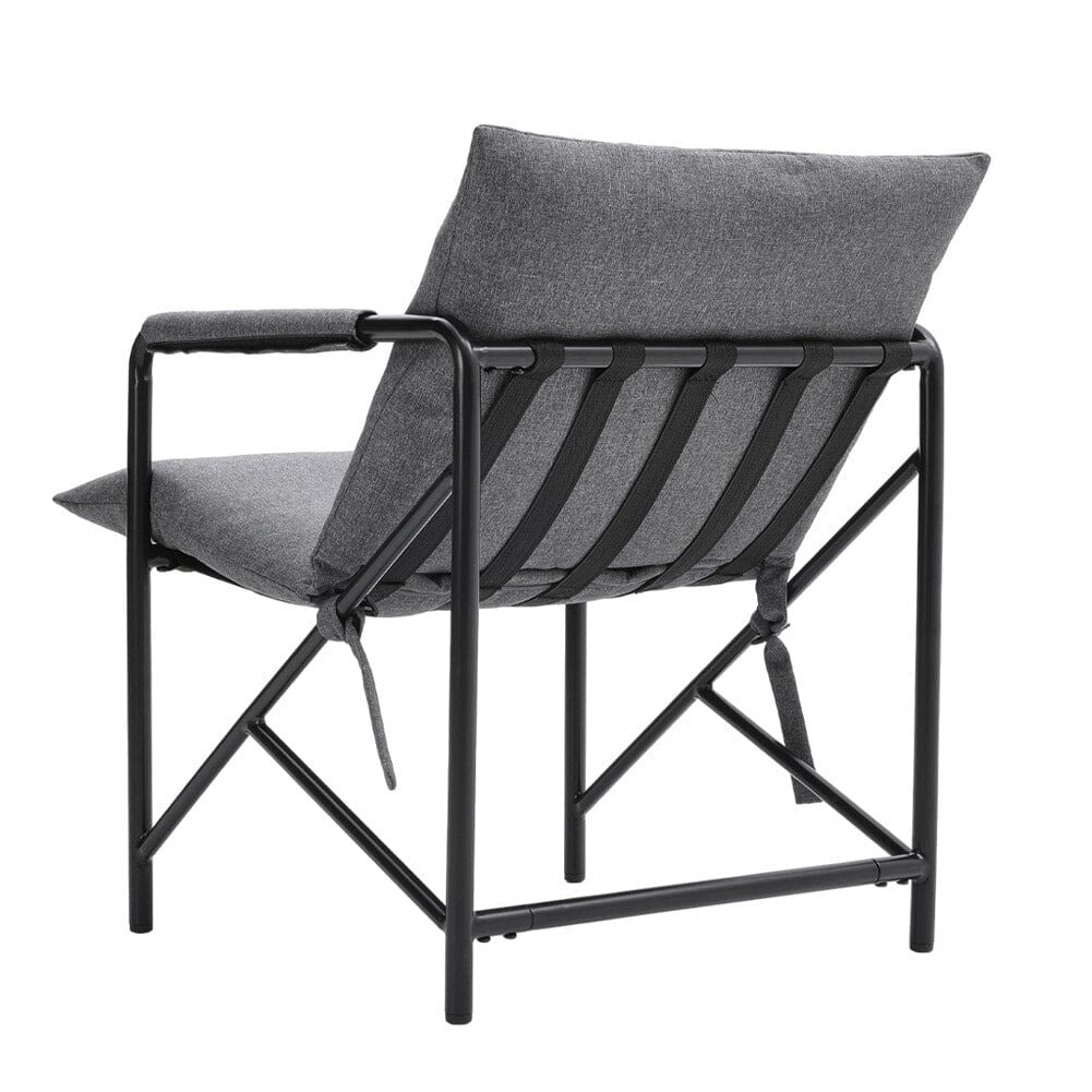 Modern Minimalist Linen Armchair with Metal Frame Living and Home 