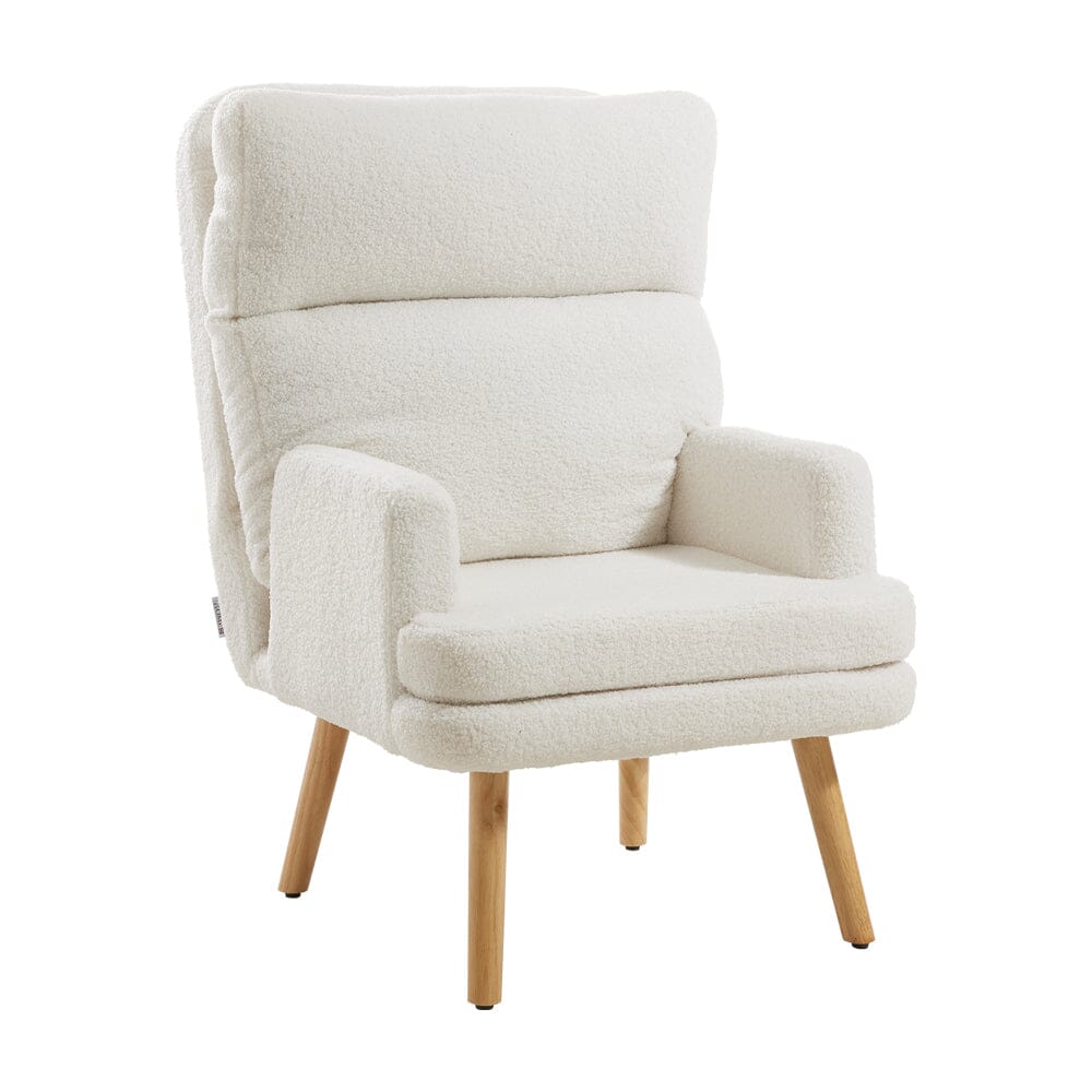 Wooden Legs Velvet Armchair Chair with Footrest Armchair Living and Home 