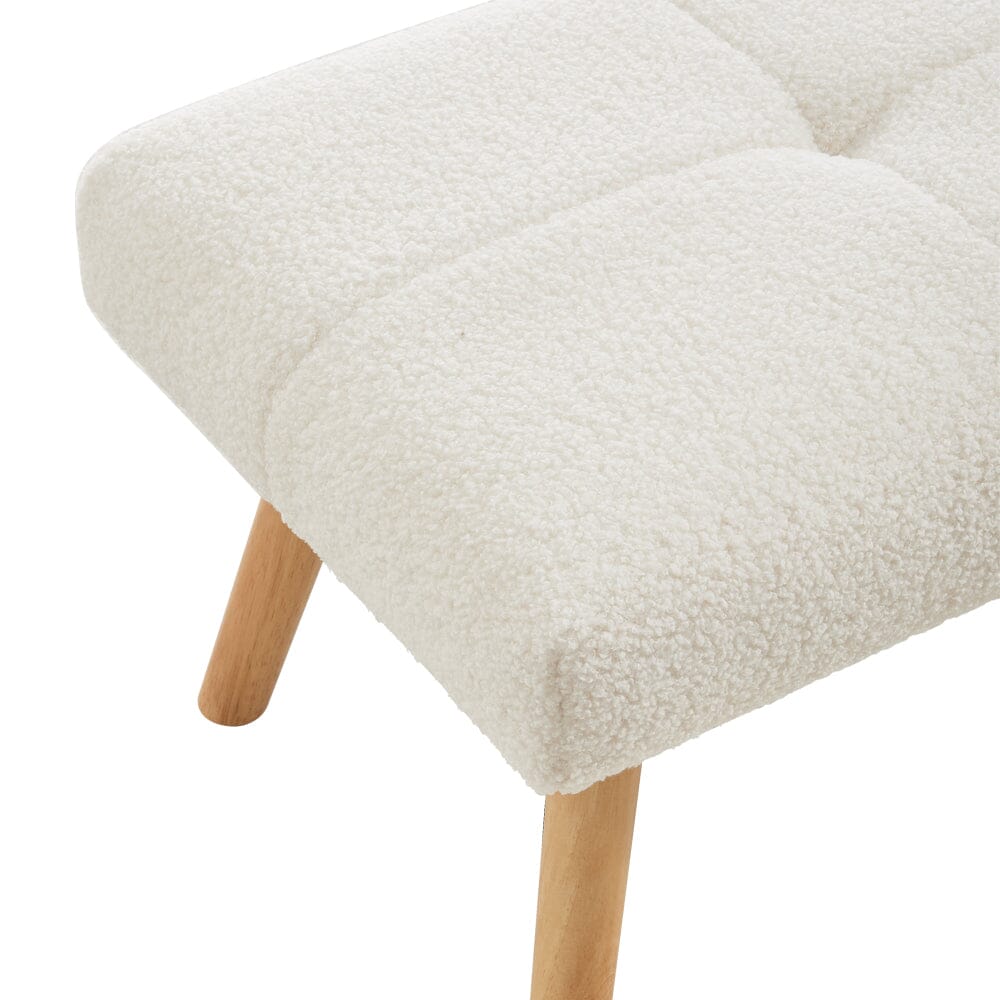 Wooden Legs Velvet Armchair Chair with Footrest Armchair Living and Home 