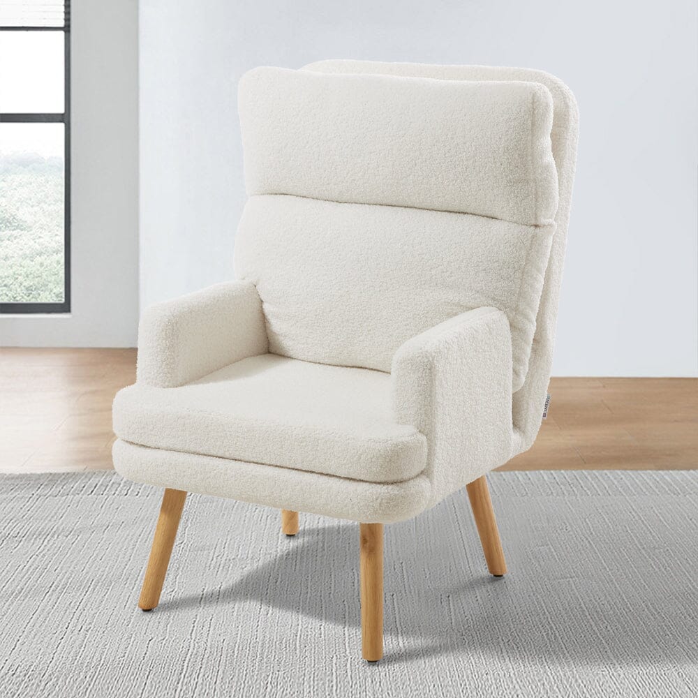 Teddy Fleece Accent Chair with Ottoman Living and Home 